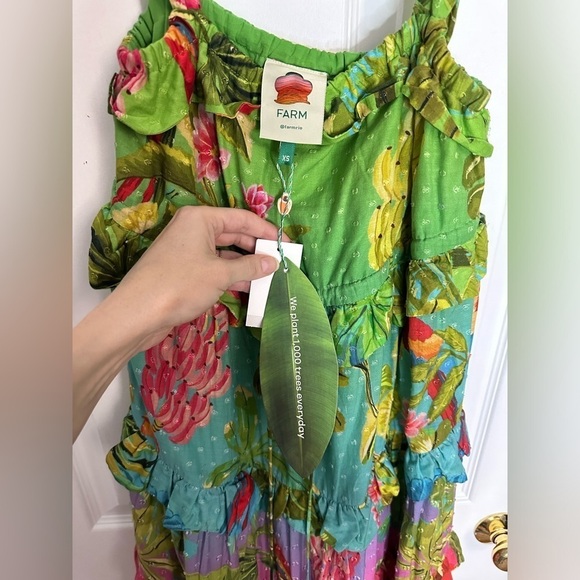 Farm Rio Amazonian ombré tiered maxi dress XS NWT - Picture 4 of 6